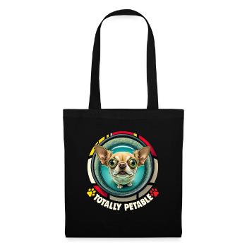 Dog Cartoon Chihuahua Design pour les amoureux des chiens - Sac en tissu - noir - Devant
