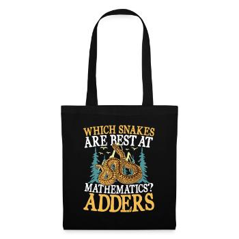 Which Snakes Are Best At Mathematics? Adders - Stoffbeutel - Schwarz - Vorne