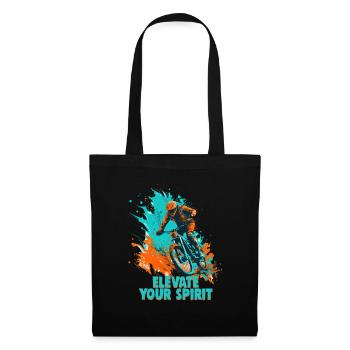 Cool mountain bike downhill design for MTB fans - Tote Bag - black - Front