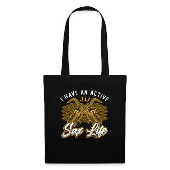 I have an active sax life, jazz saxophone - Tote Bag - black - Front