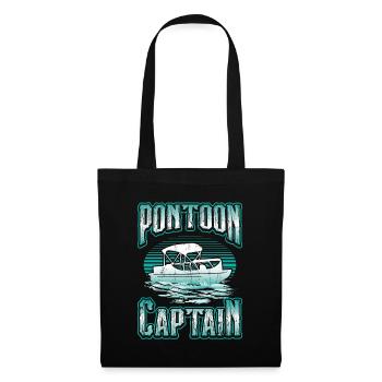 Pontonboot, Ponton Kapitän - Stoffbeutel - Schwarz - Vorne