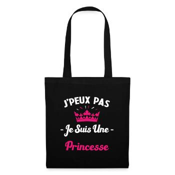 Je Peux Pas Je Suis une Princesse Humour Maman - Sac en tissu - noir - Devant