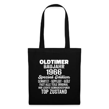 Original 1966 Jahrgang Vintage Geburtstag Retro - Stoffbeutel - Schwarz - Vorne