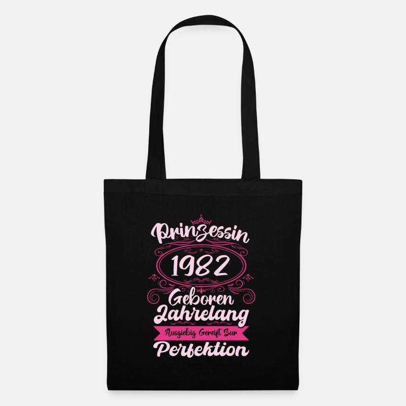 Prinzessin seit 1982 Geburtstag 1982 - Stoffbeutel - Schwarz