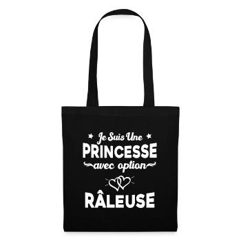 je suis une princesse avec option râleuse femme - Sac en tissu - noir - Devant