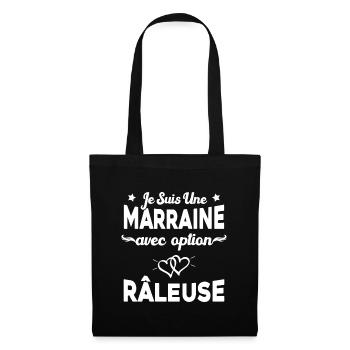 Femme je suis une marraine avec option râleuse - Sac en tissu - noir - Devant
