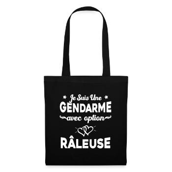 Femme je suis une gendarme avec option râleuse - Sac en tissu - noir - Devant