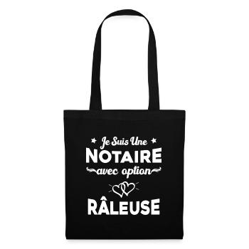 Femme je suis une notaire avec option râleuse - Sac en tissu - noir - Devant