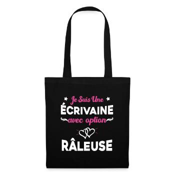 Femme je suis une écrivaine avec option râleuse - Sac en tissu - noir - Devant