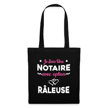 Femme je suis une notaire avec option râleuse - Sac en tissu - noir - Devant