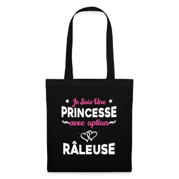 je suis une princesse avec option râleuse femme - Sac en tissu - noir - Devant