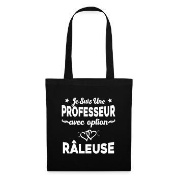 Femme je suis une professeur avec option râleuse - Sac en tissu - noir - Devant