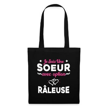 Je suis une soeur avec option Râleuse - Sac en tissu - noir - Devant