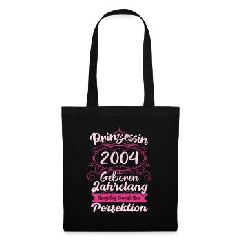 Prinzessin seit 2004 Geburtstag 2004 - Stoffbeutel - Schwarz - Vorne