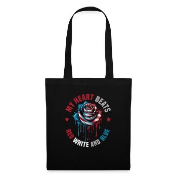 Amerikanisch Patriotisch USA Design - Stoffbeutel - Schwarz - Vorne