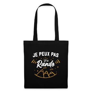 Je peux pas j'ai rando / Humour cadeau randonneur - Sac en tissu - noir - Devant