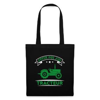 J'peux pas j'ai tracteur - Sac en tissu - noir - Devant