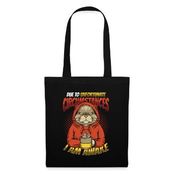 En raison de circonstances malheureuses, je suis en retard - Sac en tissu - noir - Devant