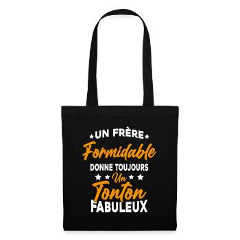 Un Frère Formidable - Un Tonton Fabuleux - Sac en tissu - noir - Devant