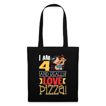 I'm 4 - Girls Pizza - Tote Bag - black - Front