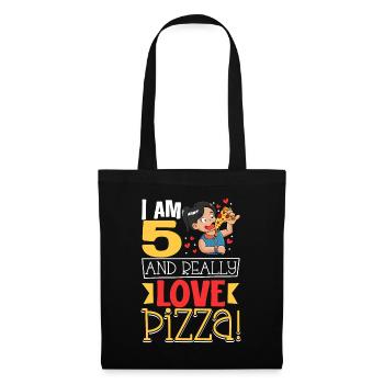 I'm 5 - Girl Pizza - Tote Bag - black - Front