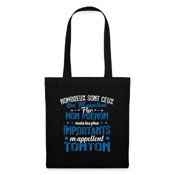 Les Plus Importants M'appellent Tonton Cadeau - Sac en tissu - noir - Devant