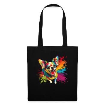 Dog Cartoon Chihuahua Design pour les amoureux des chiens - Sac en tissu - noir - Devant