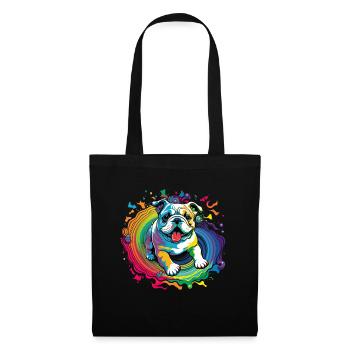 Bulldog Hunde Spruch Bulldog Besitzer - Stoffbeutel - Schwarz - Vorne