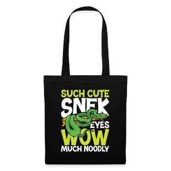 Such Cute Snek Eyes Wow Much Noodly - Stoffbeutel - Schwarz - Vorne