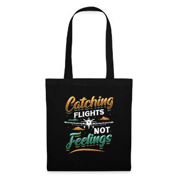 Flying instead of feeling, travel-addicted flyer - Tote Bag - black - Front