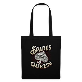 Dame de pique, jeu de cartes de pique - Sac en tissu - noir - Devant