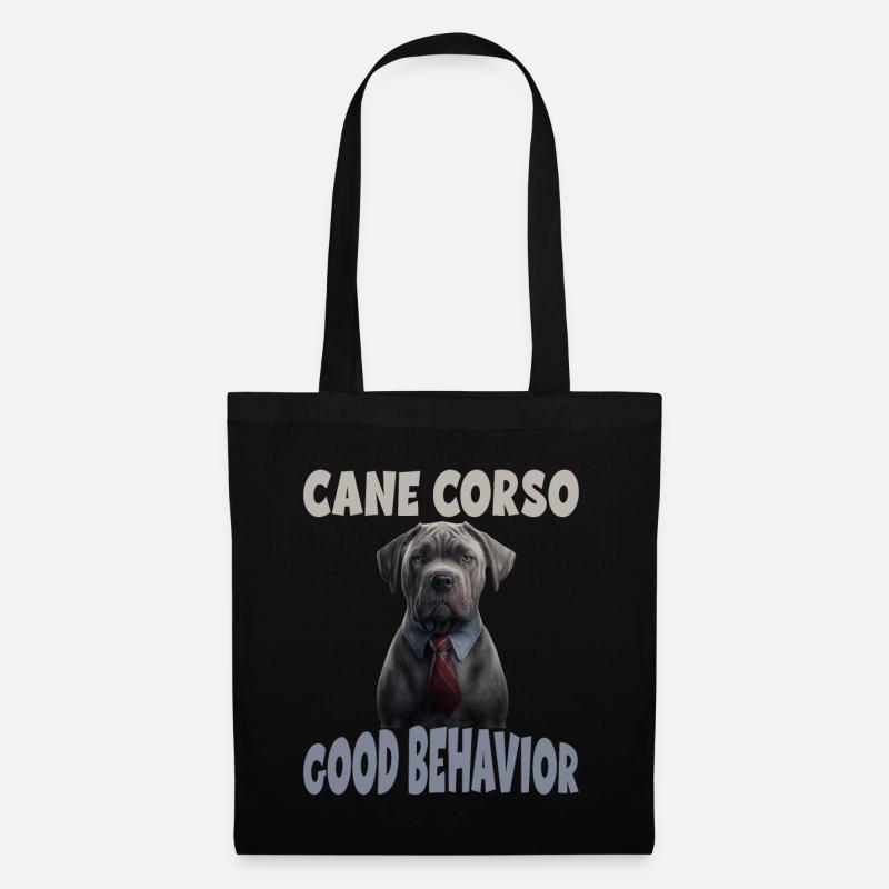 Cane Corso Gutes Benehmen Hundeerziehung - Stoffbeutel - Schwarz