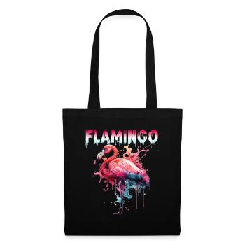 Flamingo Color Splash für einen Flamingo Fan - Stoffbeutel - Schwarz - Vorne