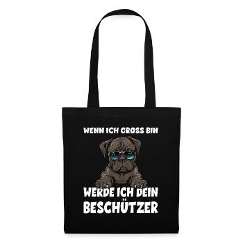 Wenn ich gross bin werde ich dein Beschützer - Stoffbeutel - Schwarz - Vorne