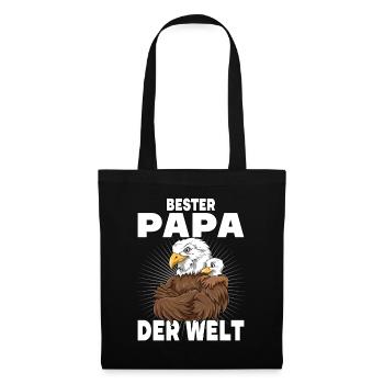 Bester Papa der Welt Vatertag Vater Adler für - Stoffbeutel - Schwarz - Vorne