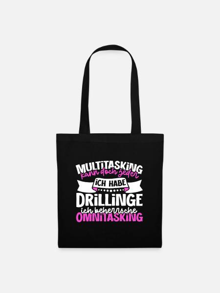 Multitasking kann jeder - Mutter von Drillingen - Stoffbeutel - Schwarz