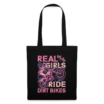 Les vraies filles conduisent des motos hors route, motocross féminin - Sac en tissu - noir - Devant