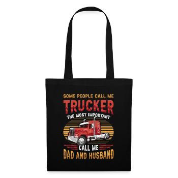 Trucker, Husband, Truck Driver, Dad - Stoffbeutel - Schwarz - Vorne