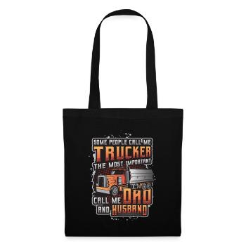 Trucker, Husband, Truck Driver, Dad - Tote Bag - black - Front