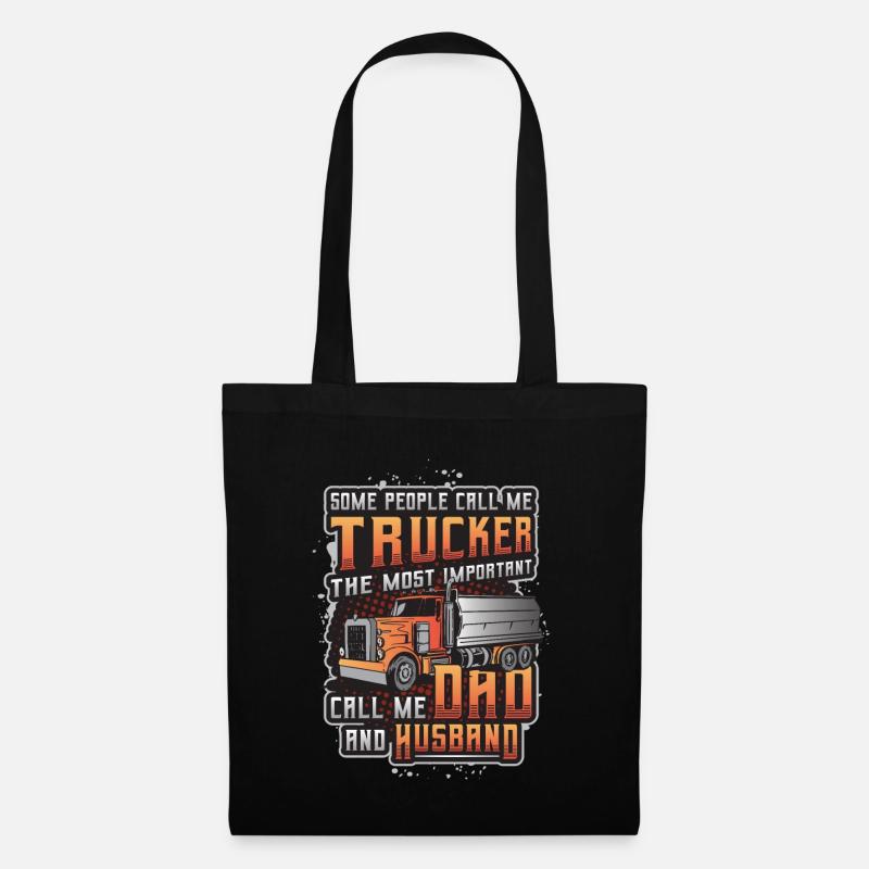 Trucker, Husband, Truck Driver, Dad - Stoffbeutel - Schwarz