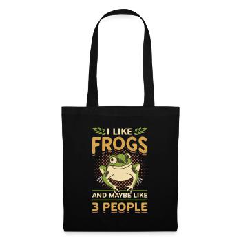 J’aime les grenouilles et peut-être 3 personnes - Sac en tissu - noir - Devant
