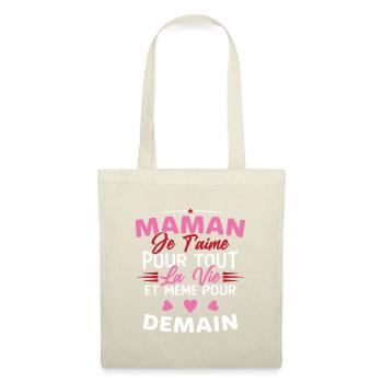 Maman je t'aime Mère Bébé Naissance Amour - Sac en tissu - nature - Devant