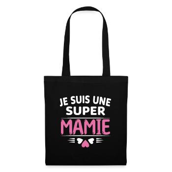 Super Mamie Cadeau de Noël Fête des Grands Mères - Sac en tissu - noir - Devant