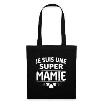 Super Mamie Cadeau de Noël Fête des Grands Mères - Sac en tissu - noir - Devant