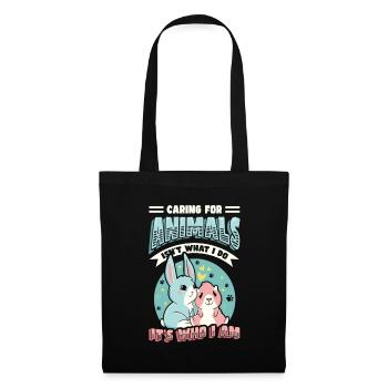 Caring for animals - animal shelter, animal lovers - Tote Bag - black - Front