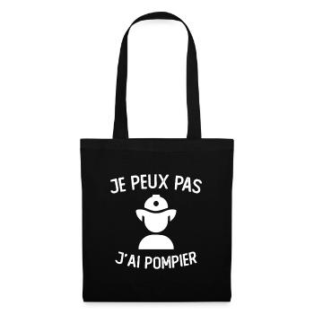 Je peux Pas J'ai Pompier Fête Des Pères - Sac en tissu - noir - Devant