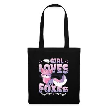 This girl loves foxes, nice fox girl - Tote Bag - black - Front