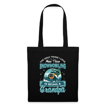 Snowmobiling, Grandpa, Snowmobile - Tote Bag - black - Front