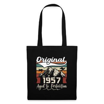 1957 - Cadeau né en 1957 - Sac en tissu - noir - Devant