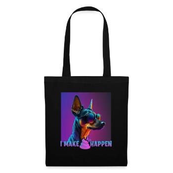 Chien Dicton Zwergpinscher Design Dog Lovers - Sac en tissu - noir - Devant